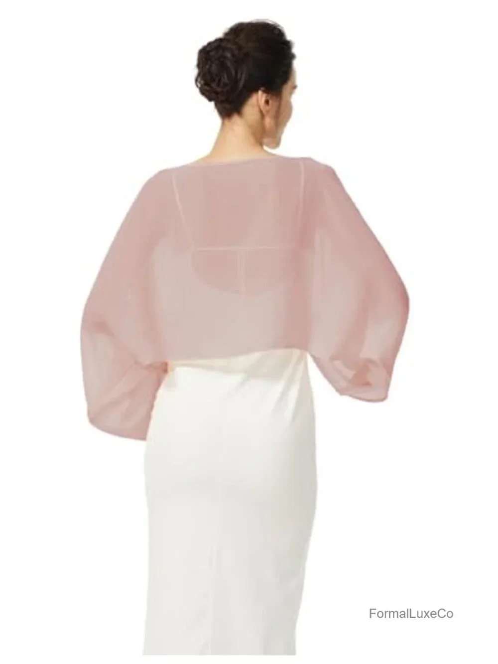 Women Chiffon Bolero Cape Capelets with Arm Holes Shawls and Wraps for Evening